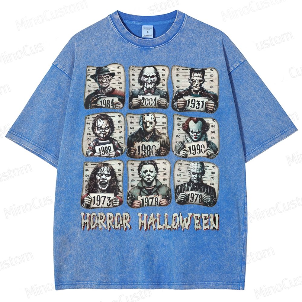 Horror Movie Killer Halloween Washed T-Shirt 