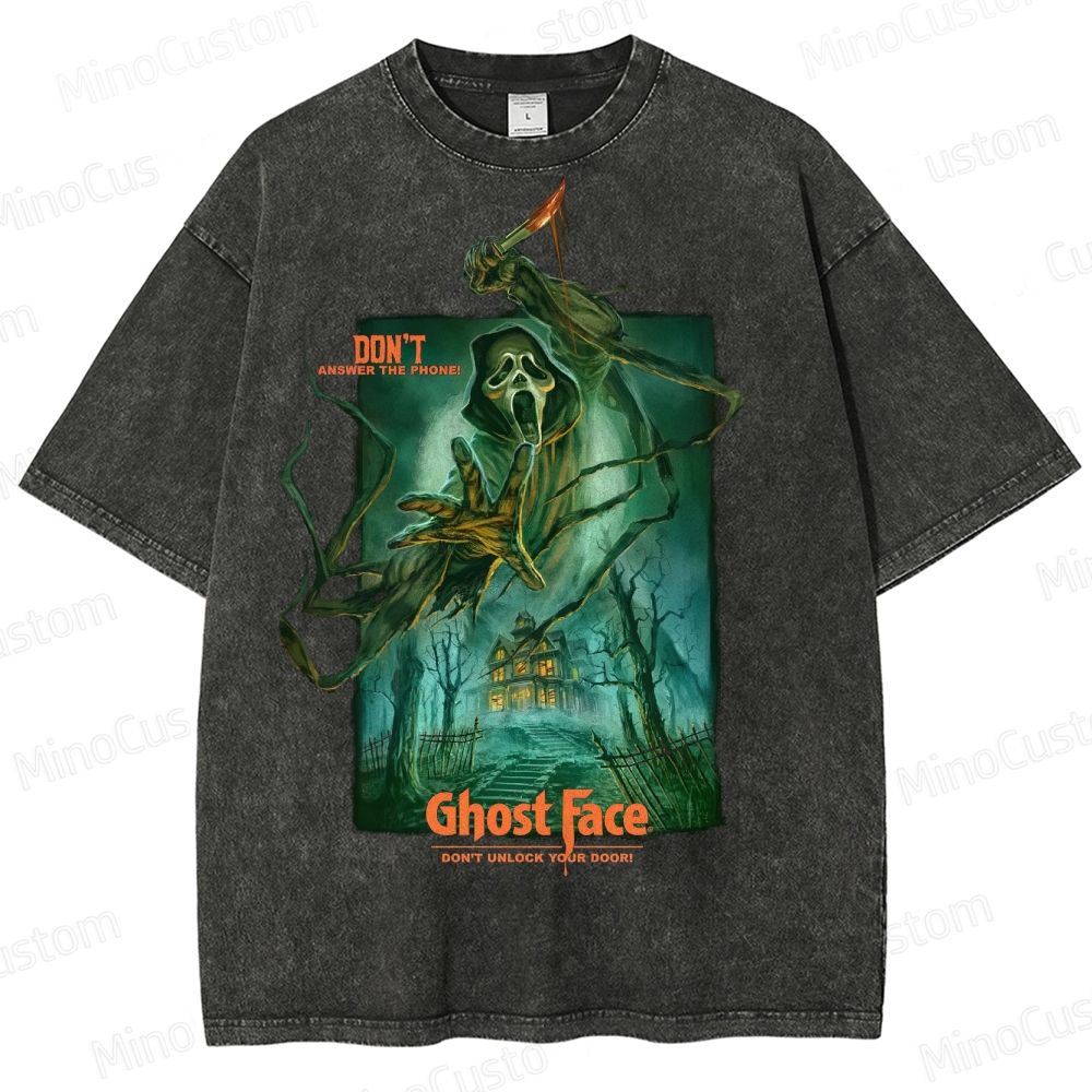 Scream Ghost Face "Don't Answer the Phone" Vintage Washed T - Shirt