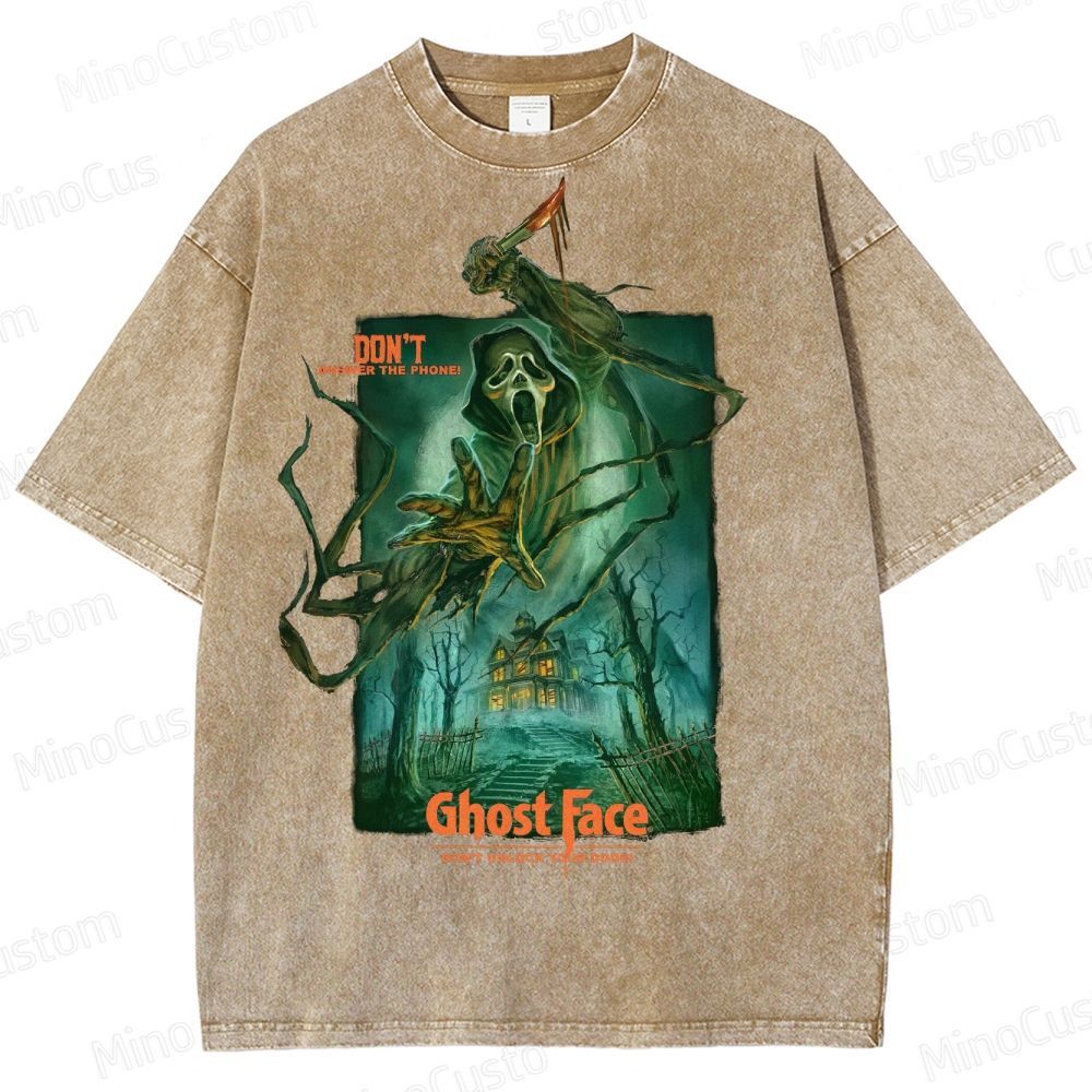 Scream Ghost Face "Don't Answer the Phone" Vintage Washed T - Shirt