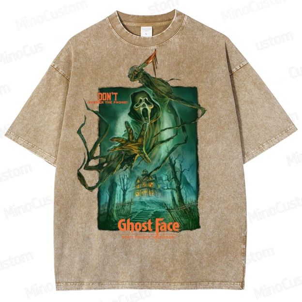 Scream Ghost Face "Don't Answer the Phone" Vintage Washed T - Shirt