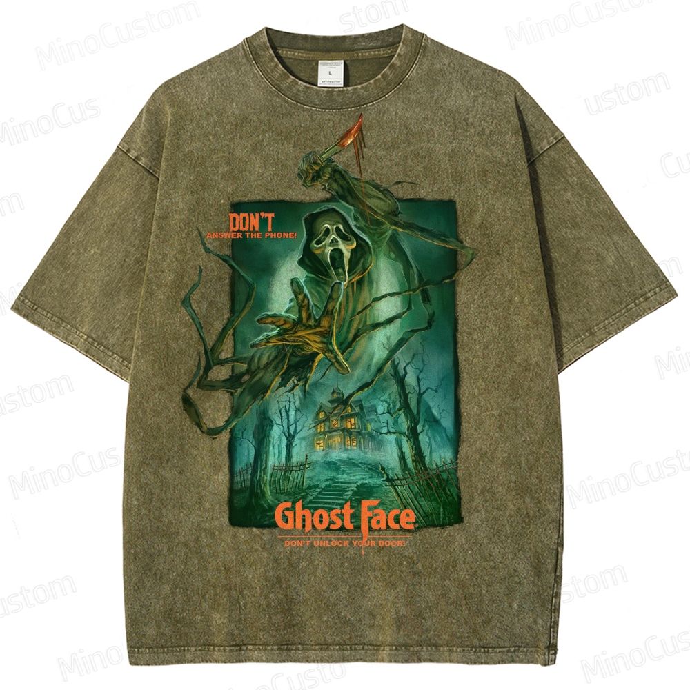 Scream Ghost Face "Don't Answer the Phone" Vintage Washed T - Shirt