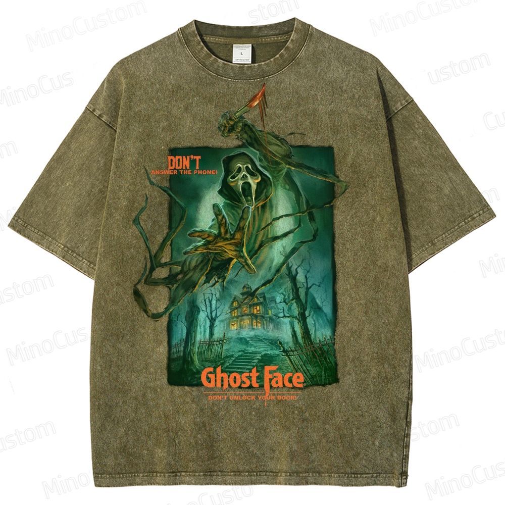 Scream Ghost Face "Don't Answer the Phone" Vintage Washed T - Shirt