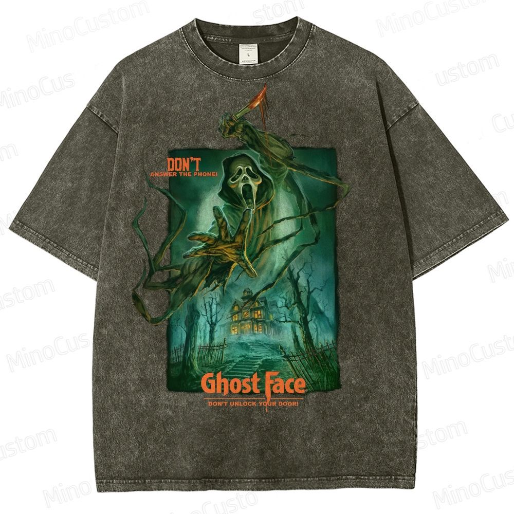 Scream Ghost Face "Don't Answer the Phone" Vintage Washed T - Shirt
