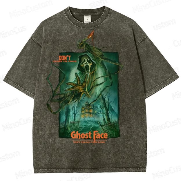 Scream Ghost Face "Don't Answer the Phone" Vintage Washed T - Shirt
