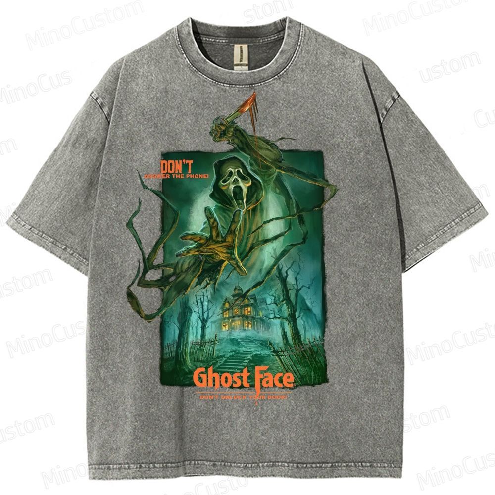 Scream Ghost Face "Don't Answer the Phone" Vintage Washed T - Shirt
