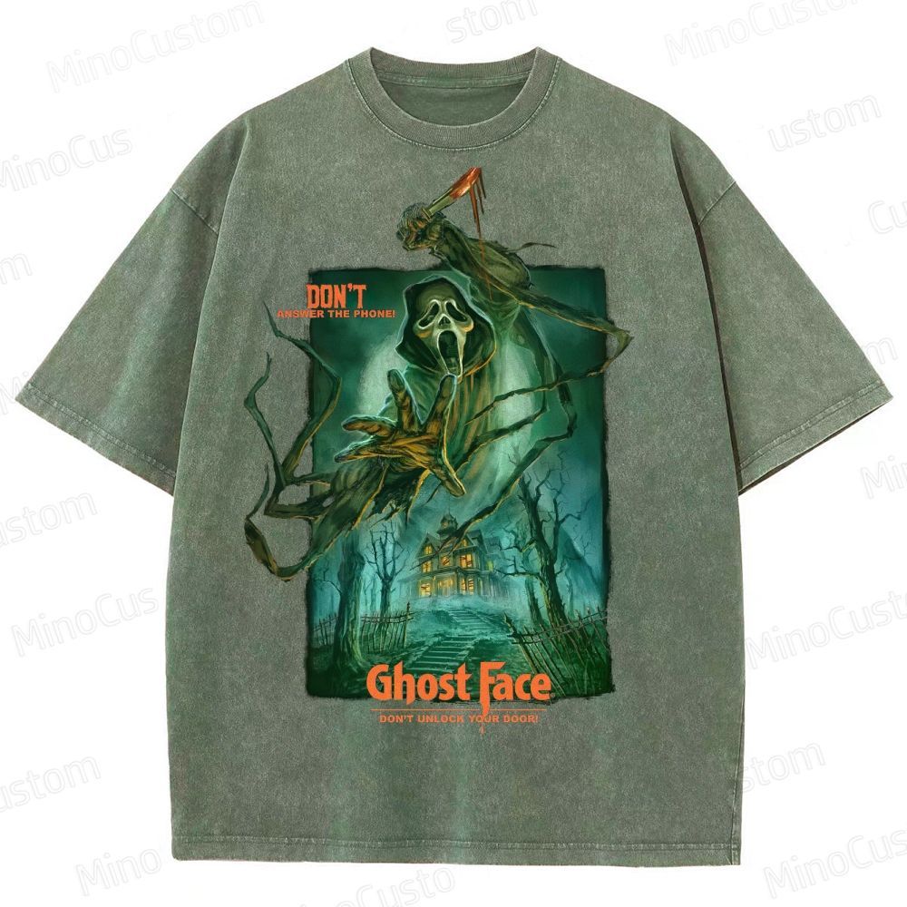 Scream Ghost Face "Don't Answer the Phone" Vintage Washed T - Shirt