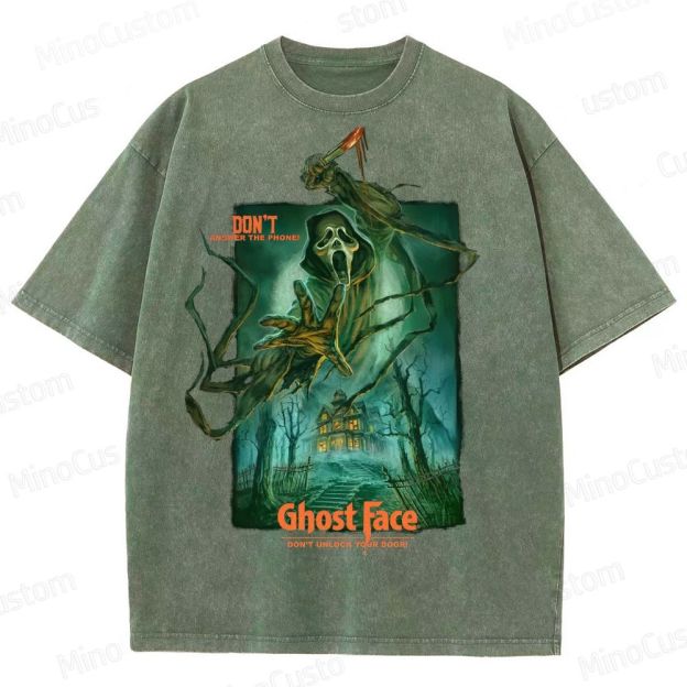 Scream Ghost Face "Don't Answer the Phone" Vintage Washed T - Shirt