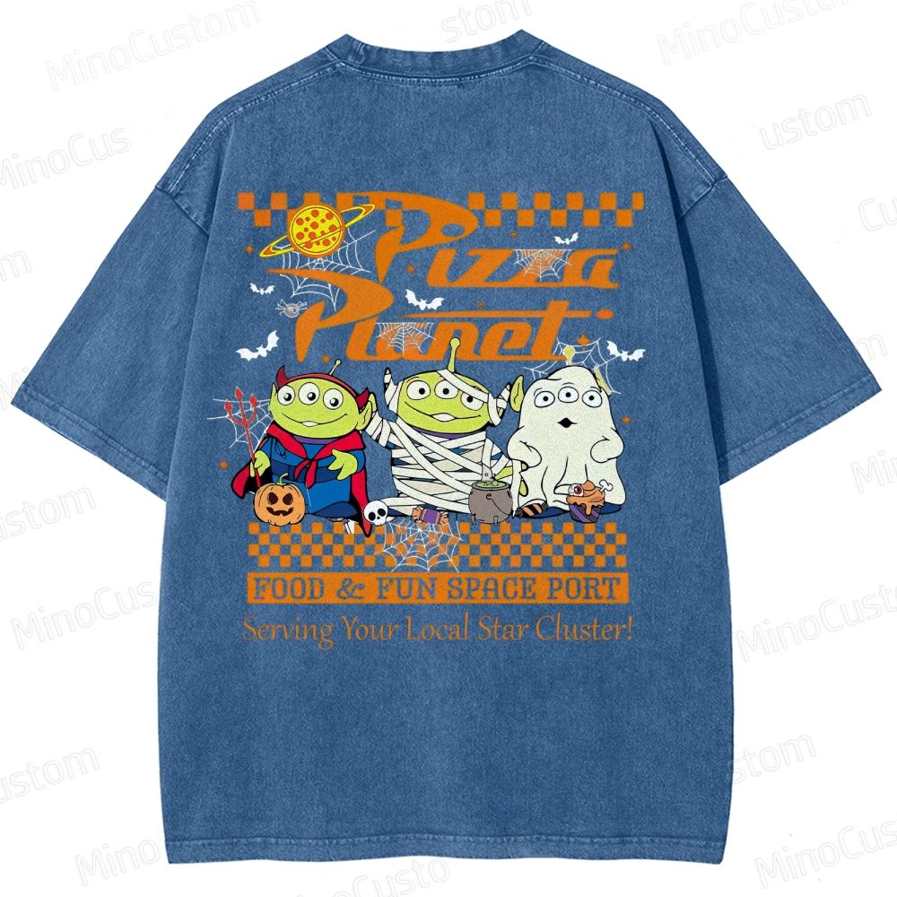 Pizza Planet Halloween Washed T-Shirt 