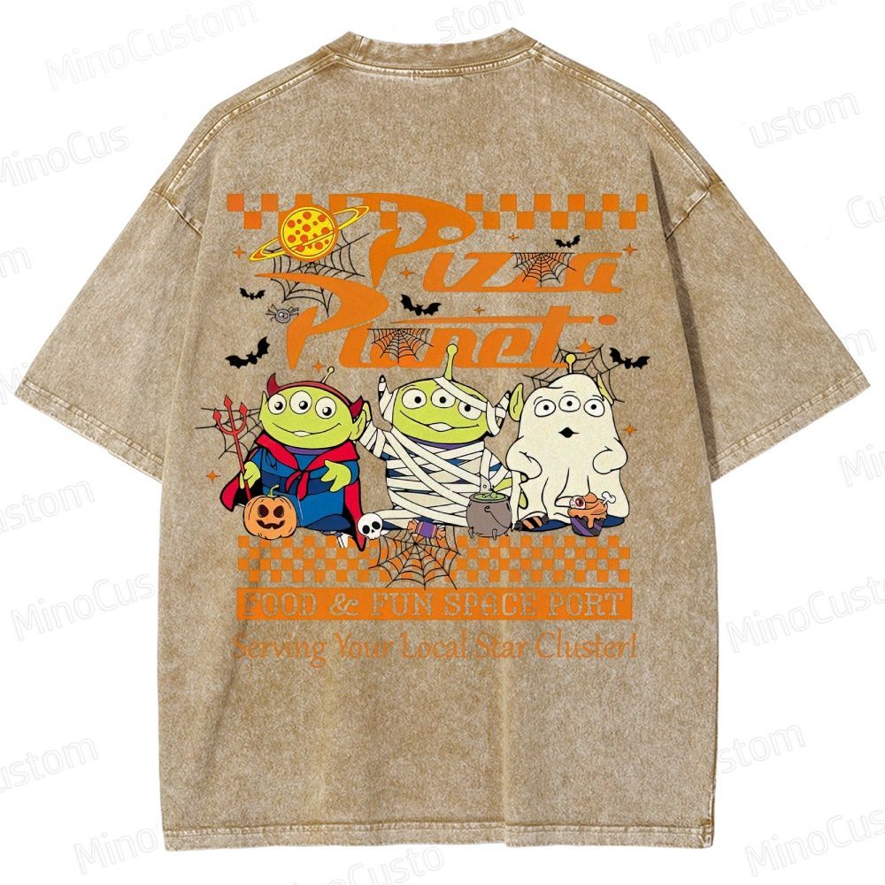 Pizza Planet Halloween Washed T-Shirt 