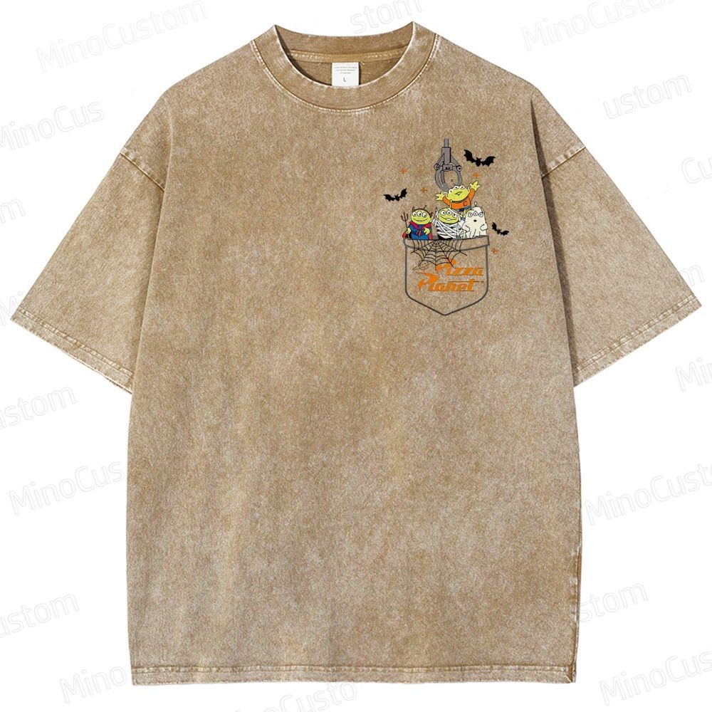 Pizza Planet Halloween Washed T-Shirt 