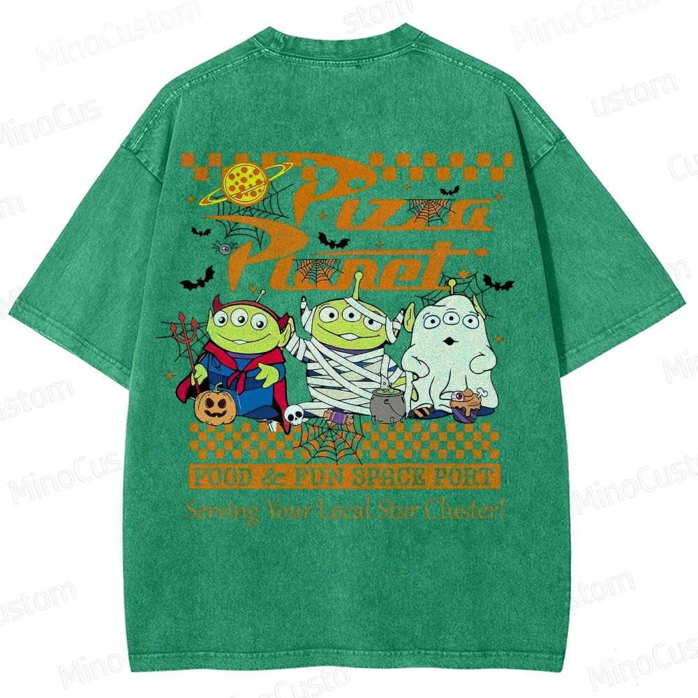 Pizza Planet Halloween Washed T-Shirt 