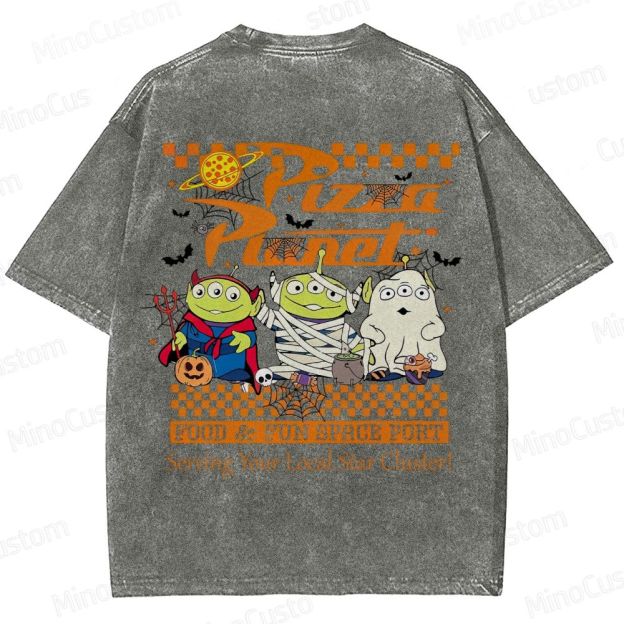 Pizza Planet Halloween Washed T-Shirt 