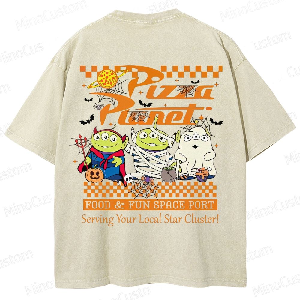 Pizza Planet Halloween Washed T-Shirt 