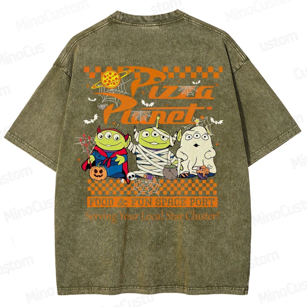 Pizza Planet Halloween Washed T-Shirt 