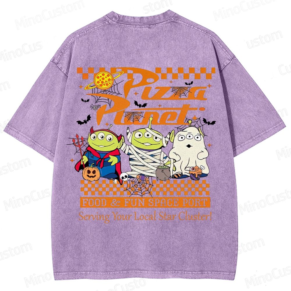 Pizza Planet Halloween Washed T-Shirt 