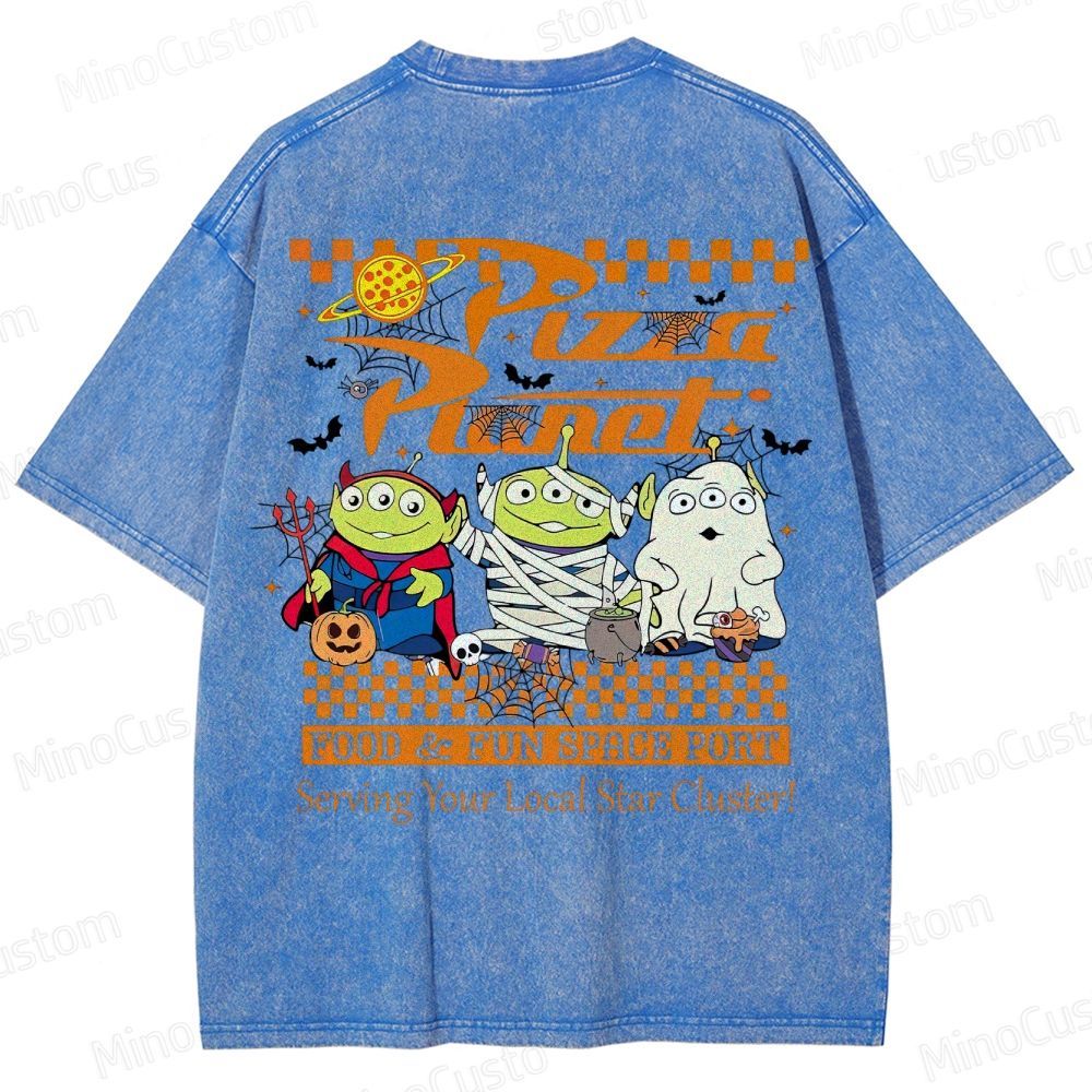 Pizza Planet Halloween Washed T-Shirt 