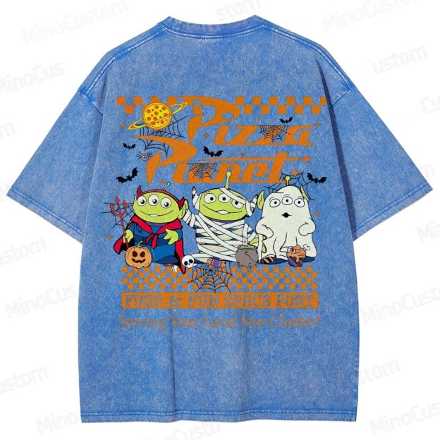 Pizza Planet Halloween Washed T-Shirt 