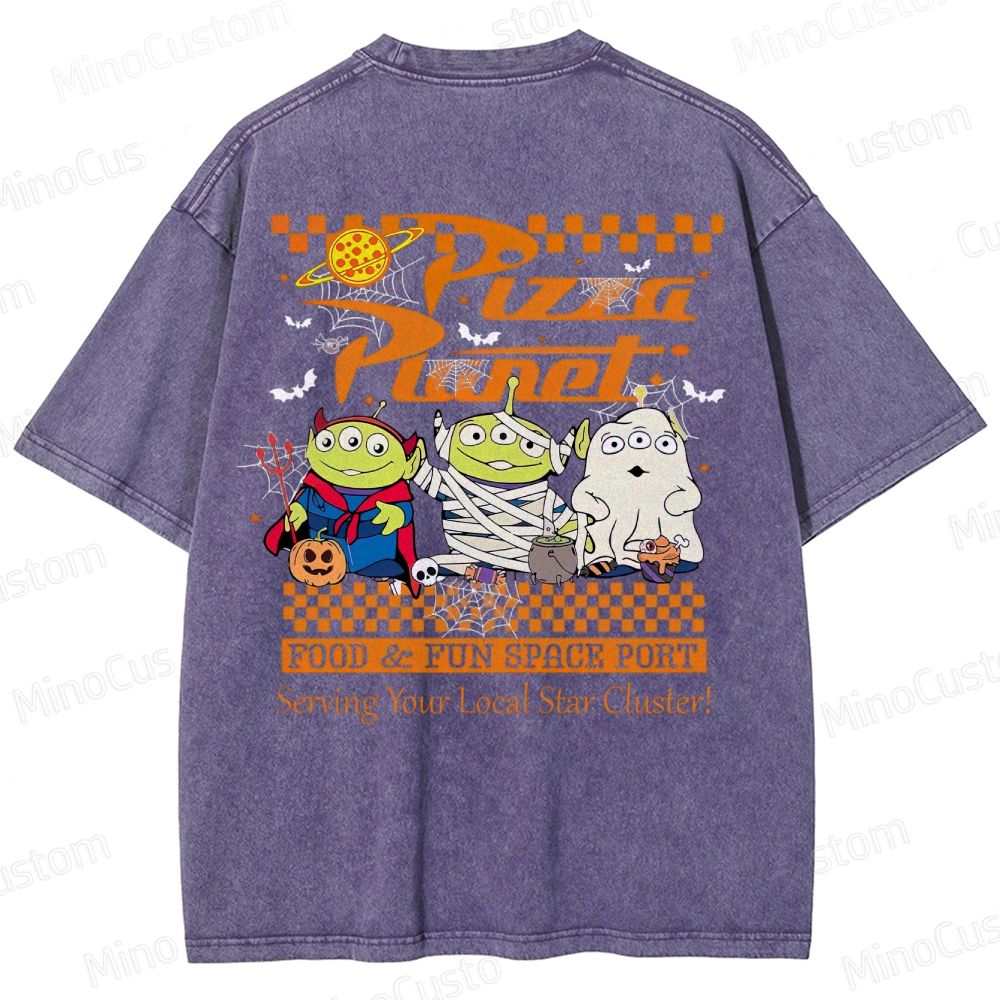 Pizza Planet Halloween Washed T-Shirt 