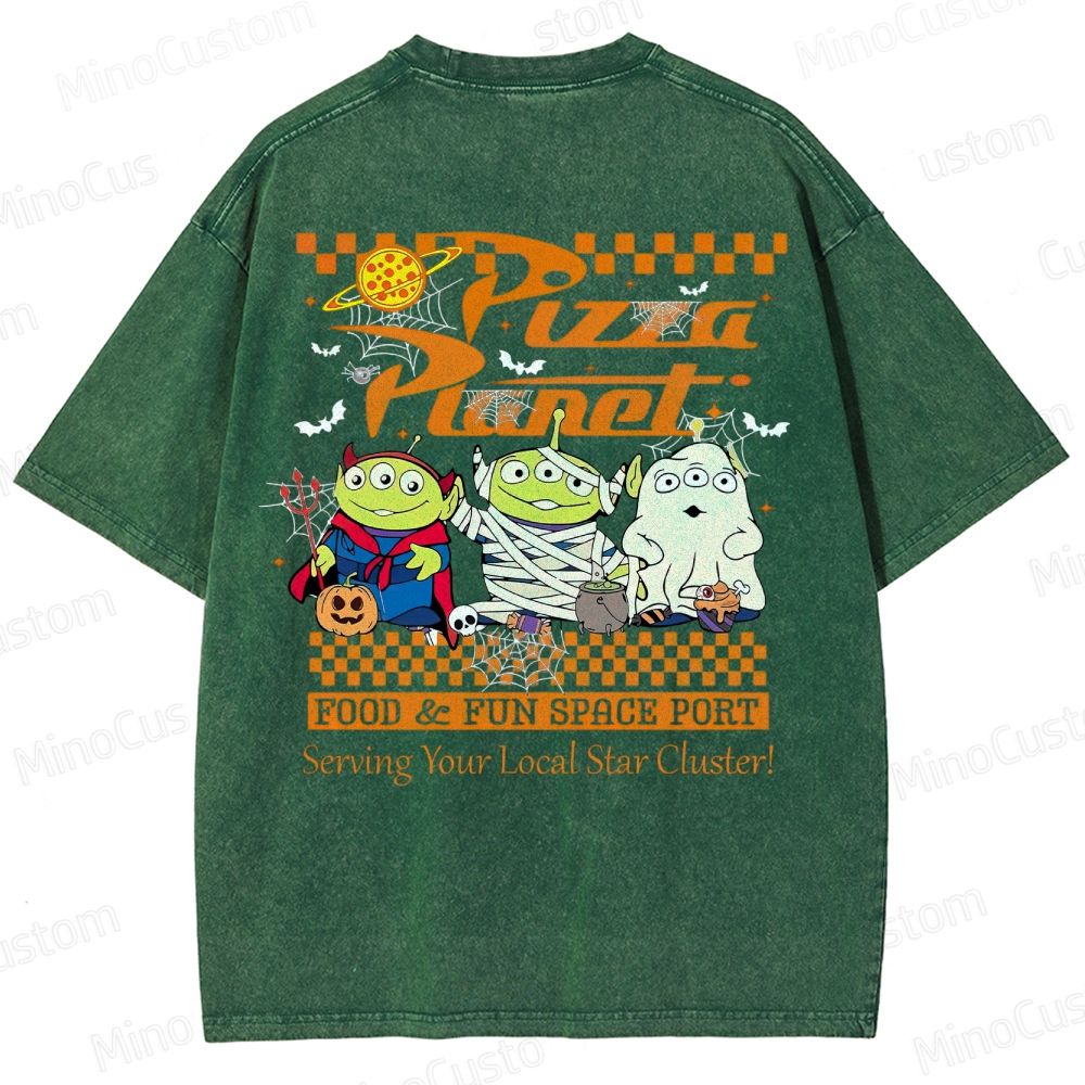 Pizza Planet Halloween Washed T-Shirt 