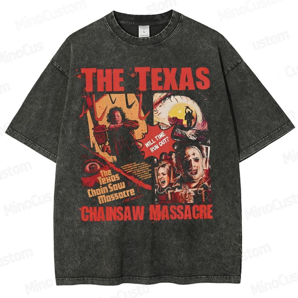 Texas Chainsaw Massacre Halloween Horror Washed T-Shirt