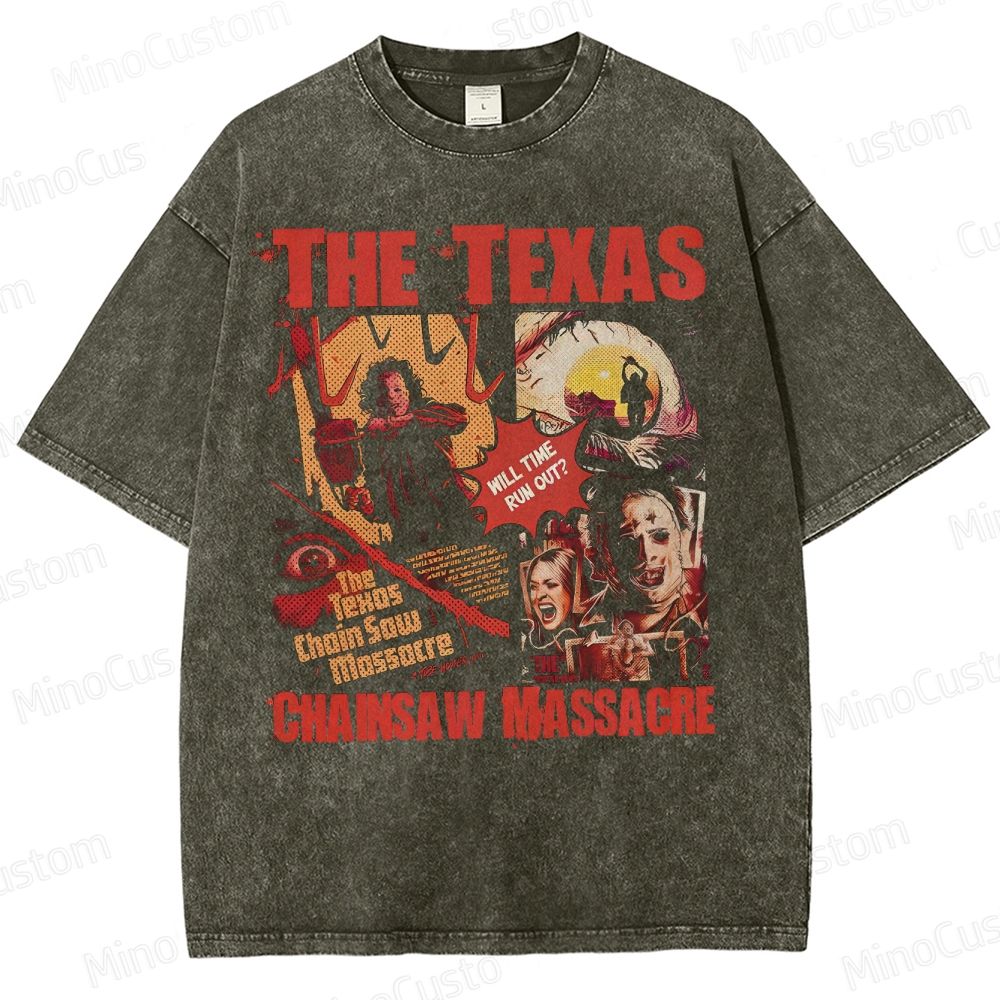 Texas Chainsaw Massacre Halloween Horror  Washed T-Shirt 