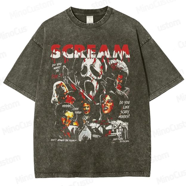 Vintage Scream Horror Movie Washed T-Shirt 