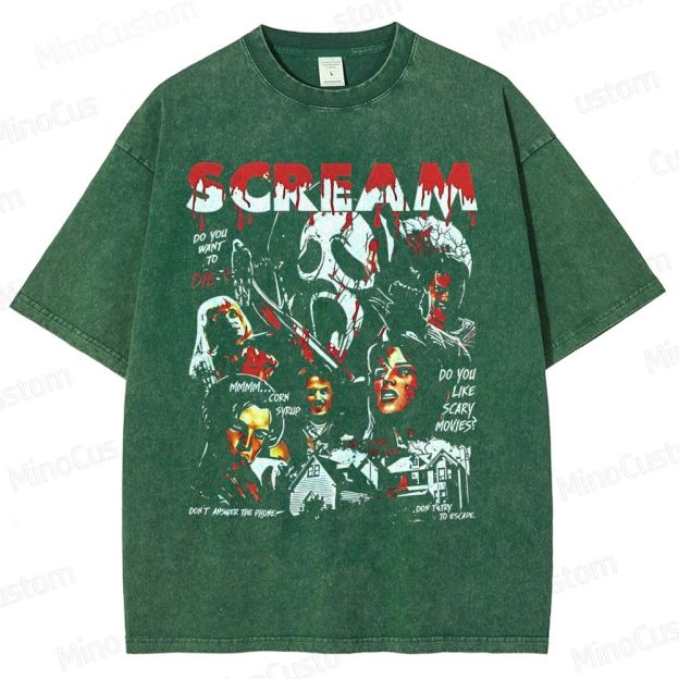 Vintage Scream Horror Movie Washed T-Shirt 