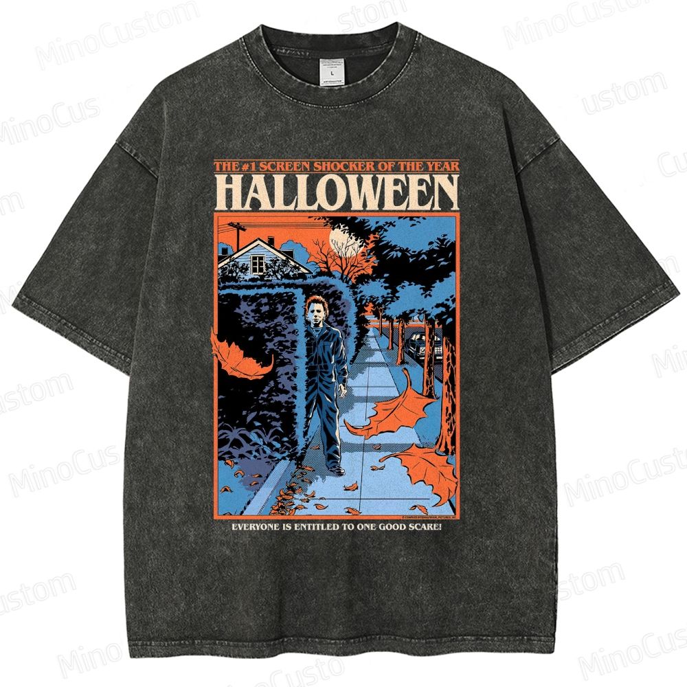 Halloween Movie Vintage Washed T - Shirt