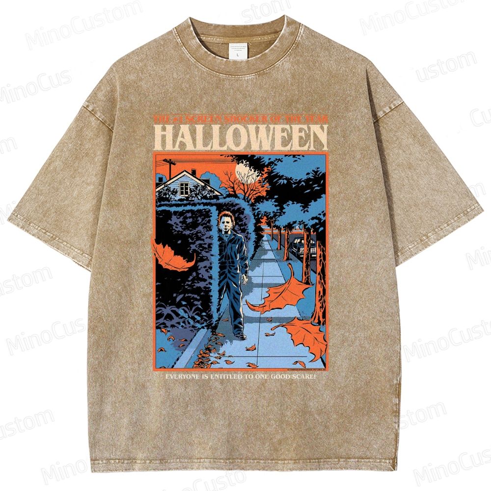 Halloween Movie Vintage Washed T - Shirt