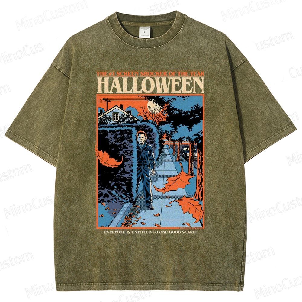 Halloween Movie Vintage Washed T - Shirt