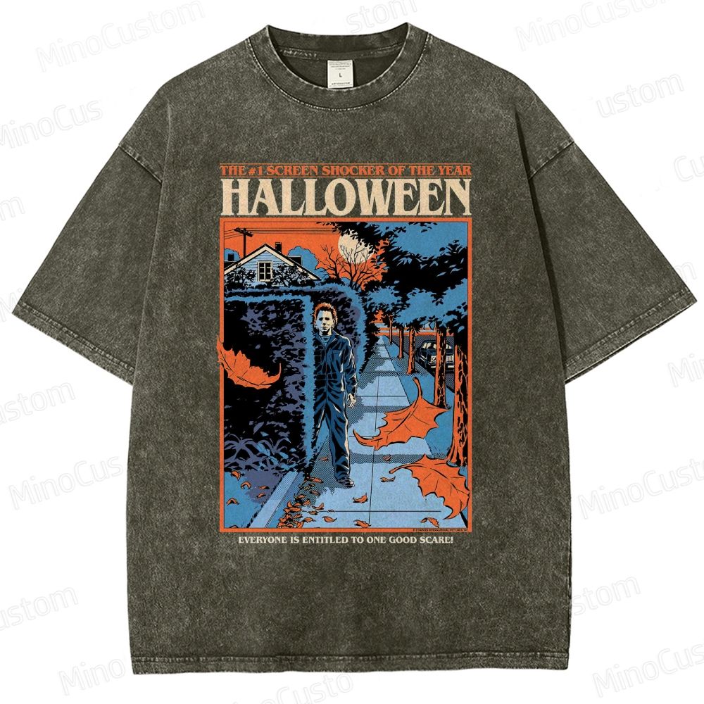 Halloween Movie Vintage Washed T - Shirt