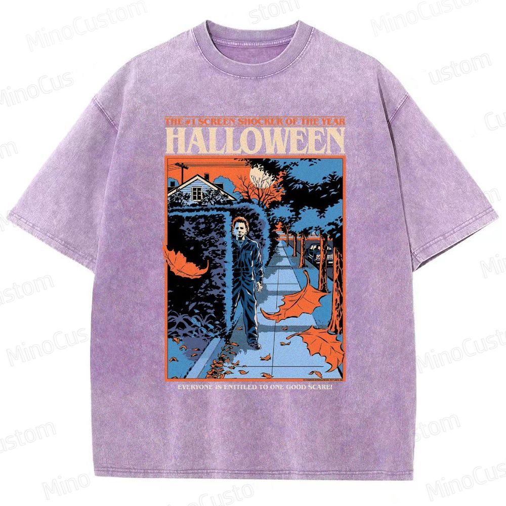 Halloween Movie Vintage Washed T - Shirt