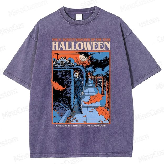 Halloween Movie Vintage Washed T - Shirt