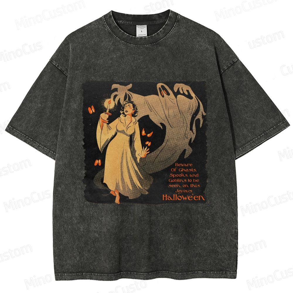 Vintage Halloween Ghost Goblin T - Shirt