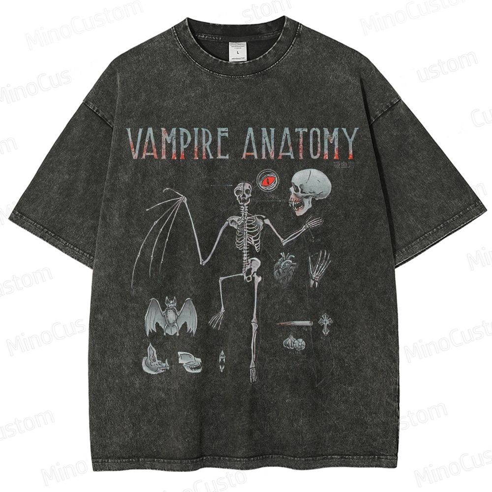 Vampire Anatomy Vintage Washed T - Shirt