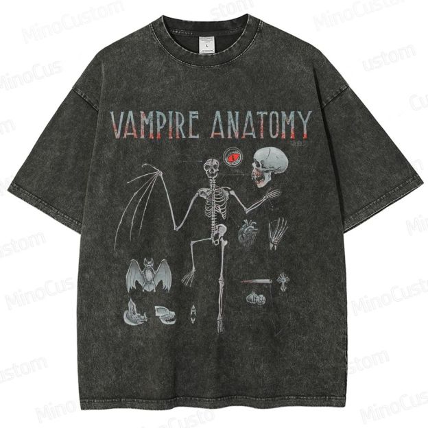 Vampire Anatomy Vintage Washed T - Shirt