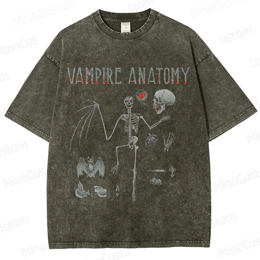 Vampire Anatomy Vintage Washed T - Shirt