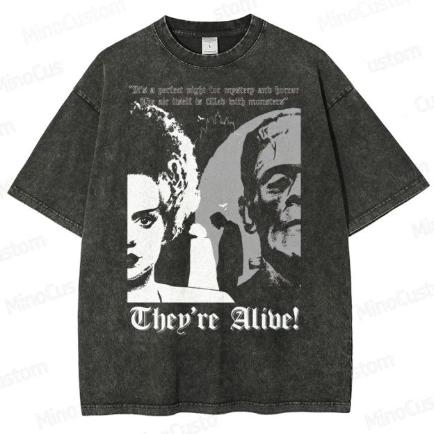 Frankenstein Halloween Horror Washed T-Shirt 