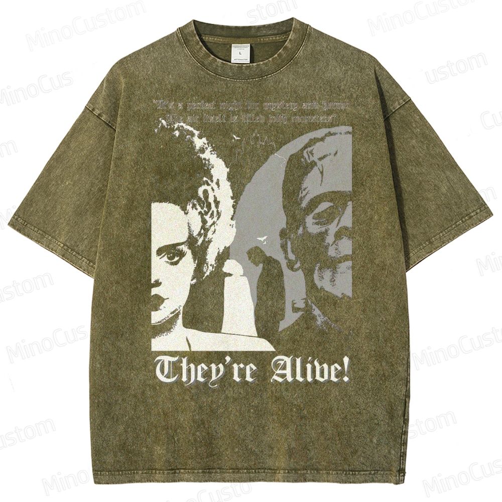 Frankenstein Halloween Horror Washed T-Shirt 