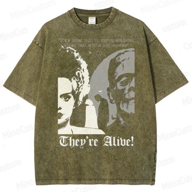 Frankenstein Halloween Horror Washed T-Shirt 