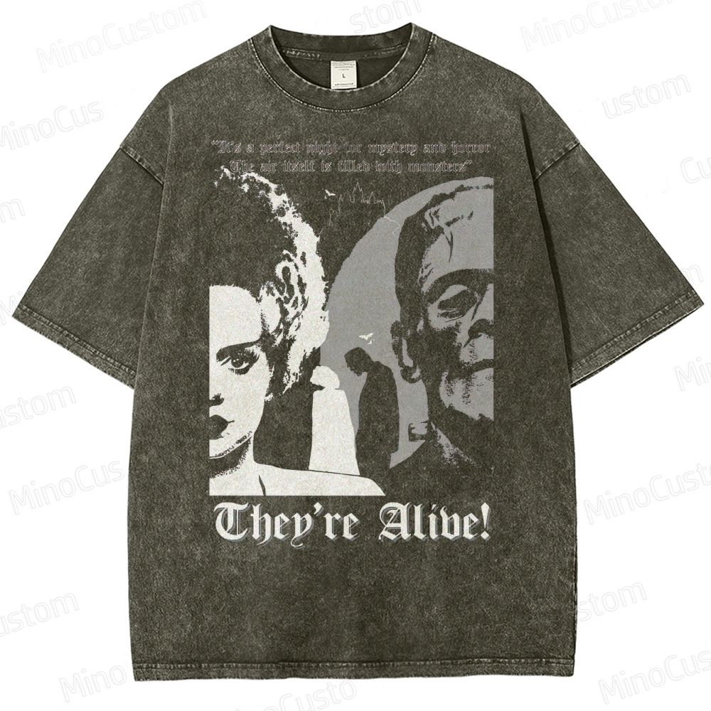 Frankenstein Halloween Horror Washed T-Shirt 