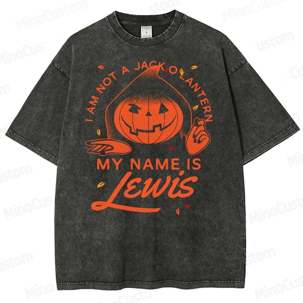 Funny Halloween Character Washed T-Shirt