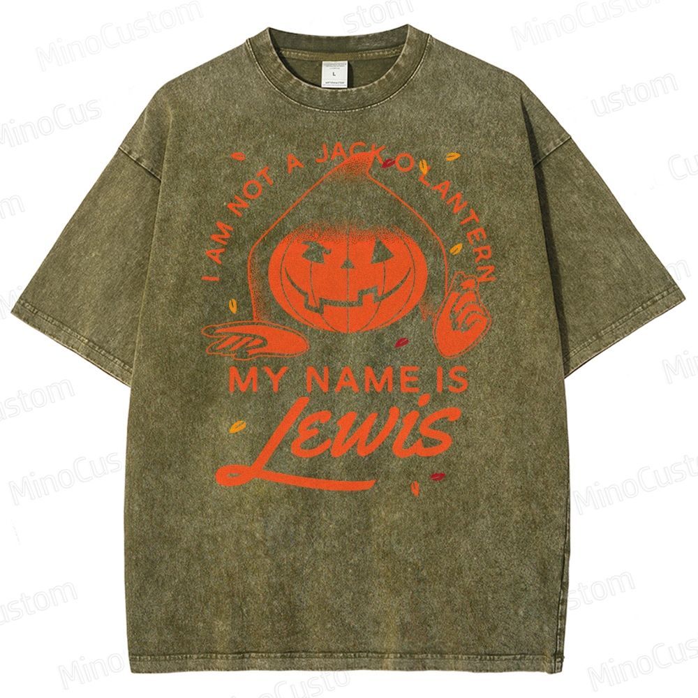 Funny Halloween Character Washed T-Shirt 