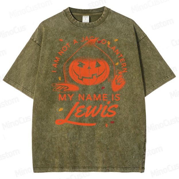 Funny Halloween Character Washed T-Shirt 
