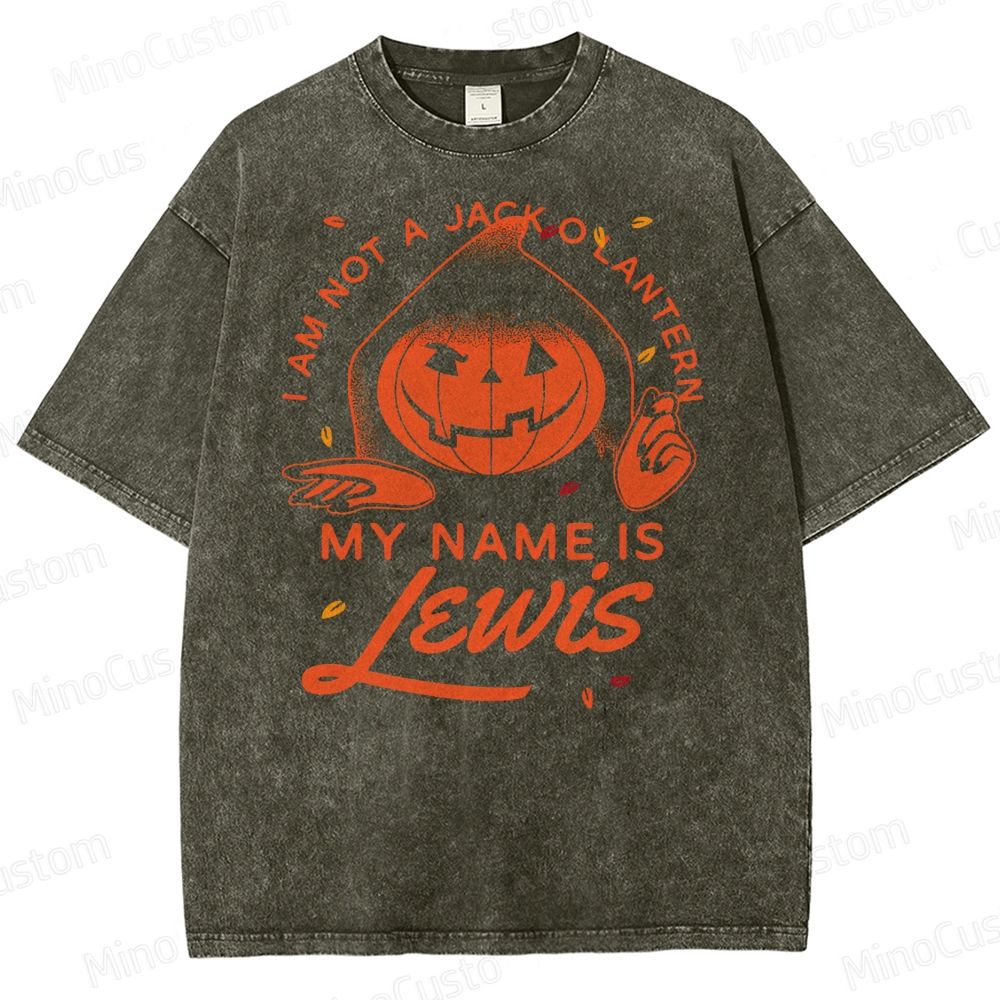 Funny Halloween Character Washed T-Shirt 
