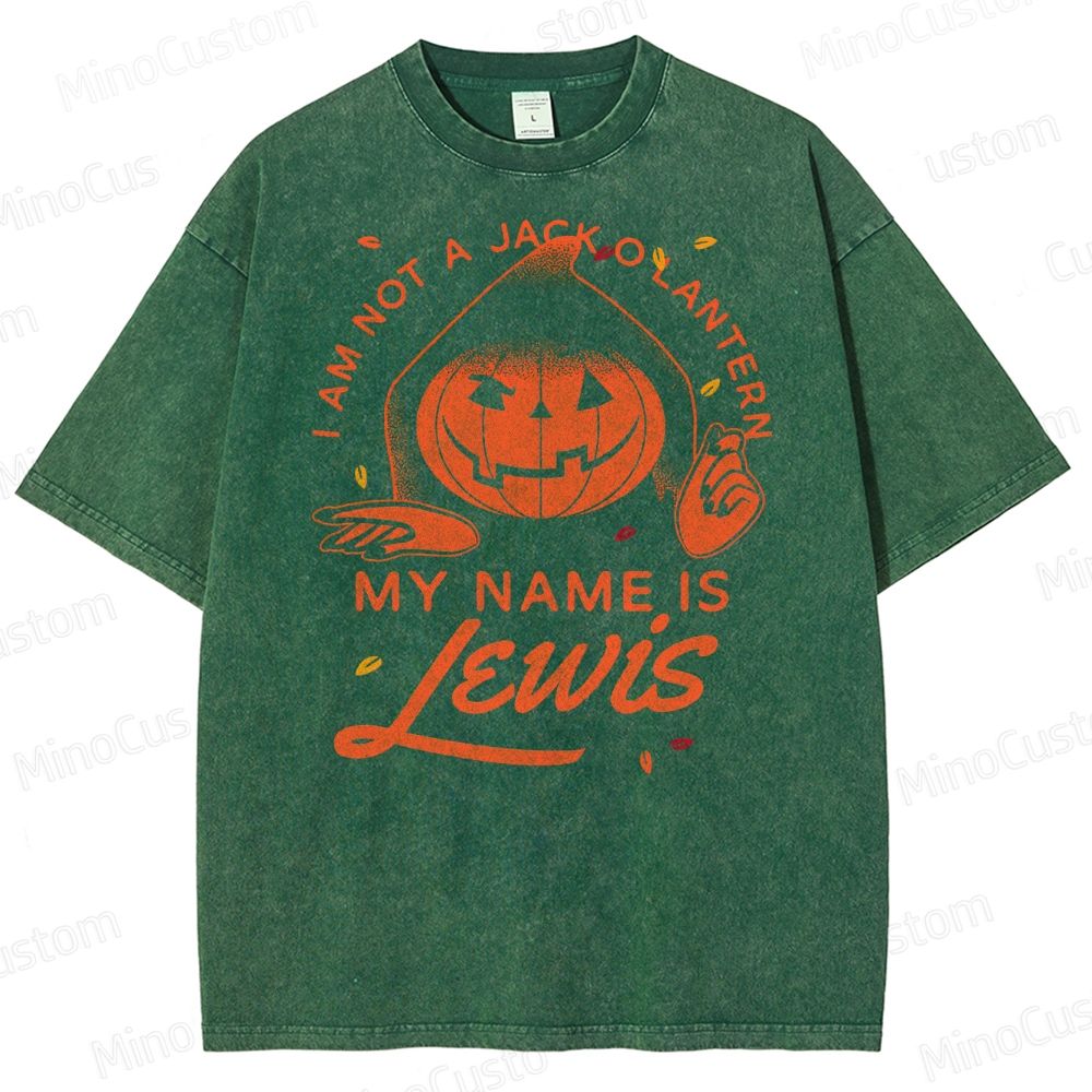 Funny Halloween Character Washed T-Shirt 