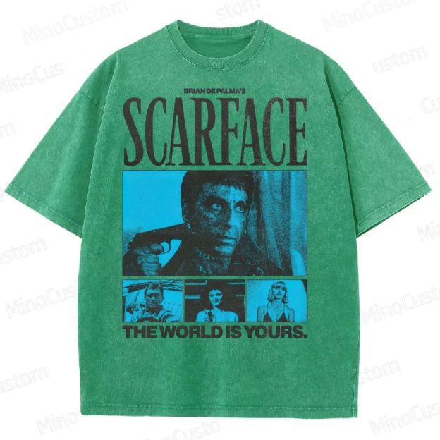 Scarface Movie Poster Washed T-Shirt 