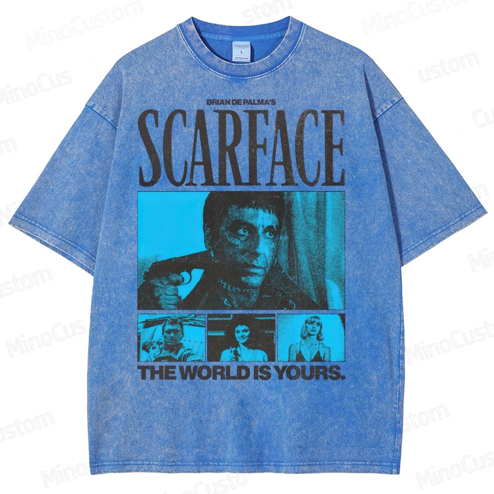 Scarface Movie Poster Washed T-Shirt 