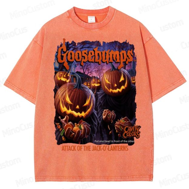 Goosebumps Jack-O'-Lantern Horror Washed T-Shirt 