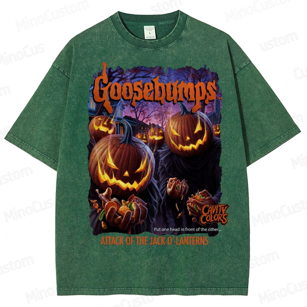Goosebumps Jack-O'-Lantern Horror Washed T-Shirt 